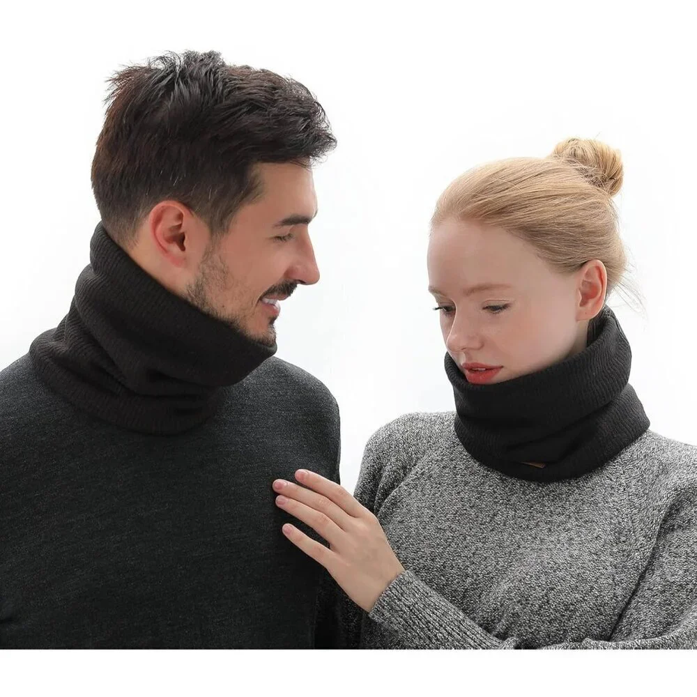 Men's Black Grey Red Winter Ski Neck Gaiter Face Scarf Fleece Windproof Scarves